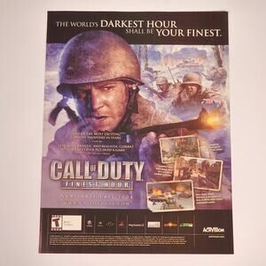 Call Of Duty "Finest Hour" Vintage PS2 Print Ad 2004 PlayStation Maxim 8.5" x11"